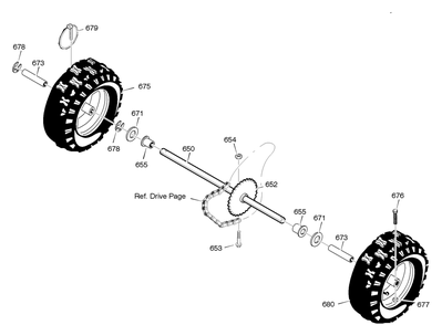 Wheels Diagram and Parts List for C950-52420-0 2004 Briggs and Stratton Snow Blower